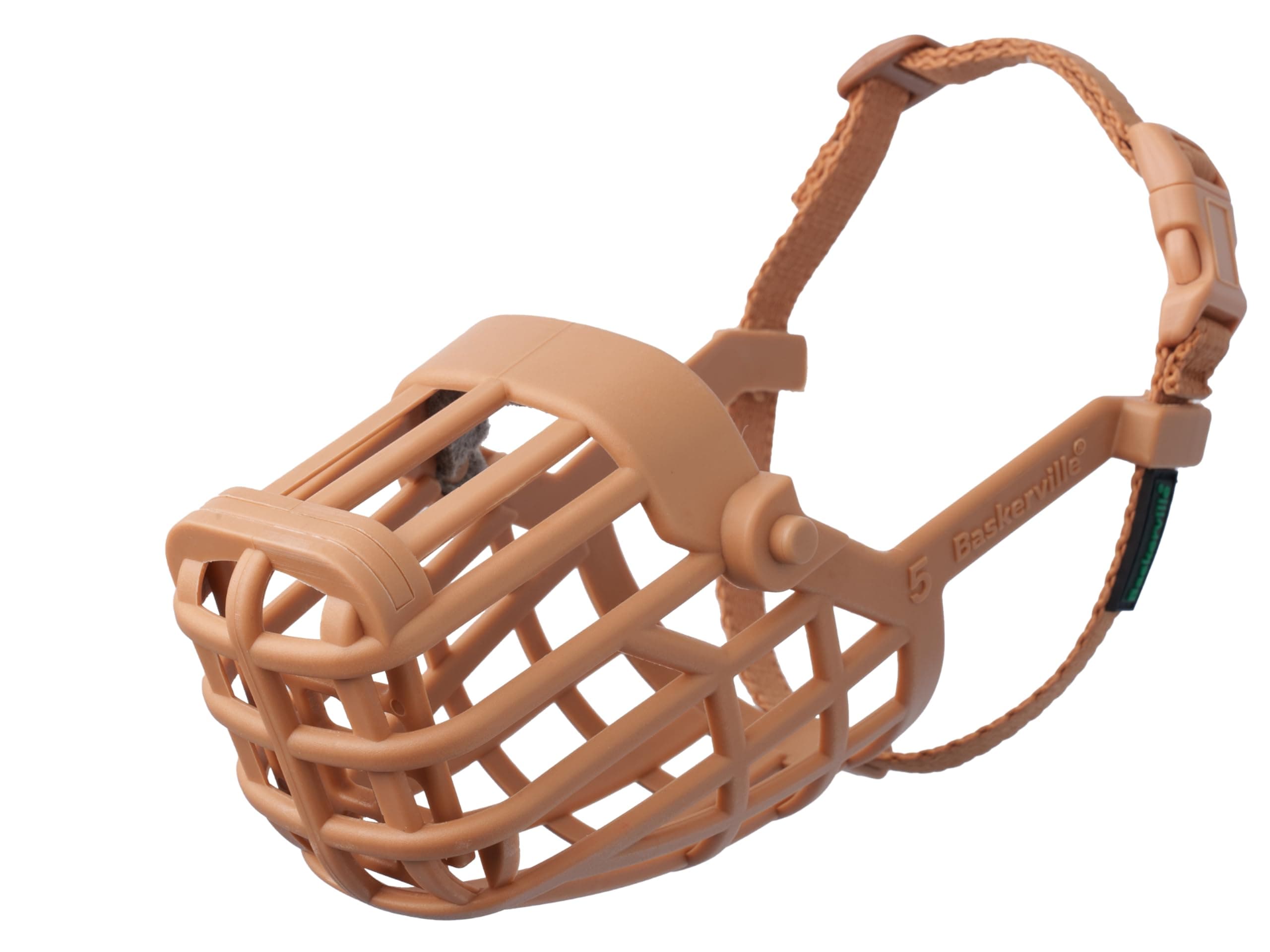 Classic Basket Muzzle - Dog can Pant and Drink, Prevents Biting and Food Waste Scavenging, Strong TPR, Ideal for Longer Nosed Dogs, Breathable Dog Training Muzzle for Medium Dogs (Size 5)