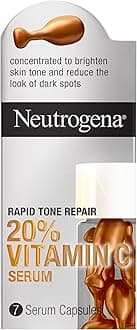 Neutrogena Rapid Tone Repair 20% Vitamin C Face Serum Capsules, Daily Facial Serum with Vitamin C to Help Brighten Skin Tone & Reduce Look of Dark Spots, 7 ct