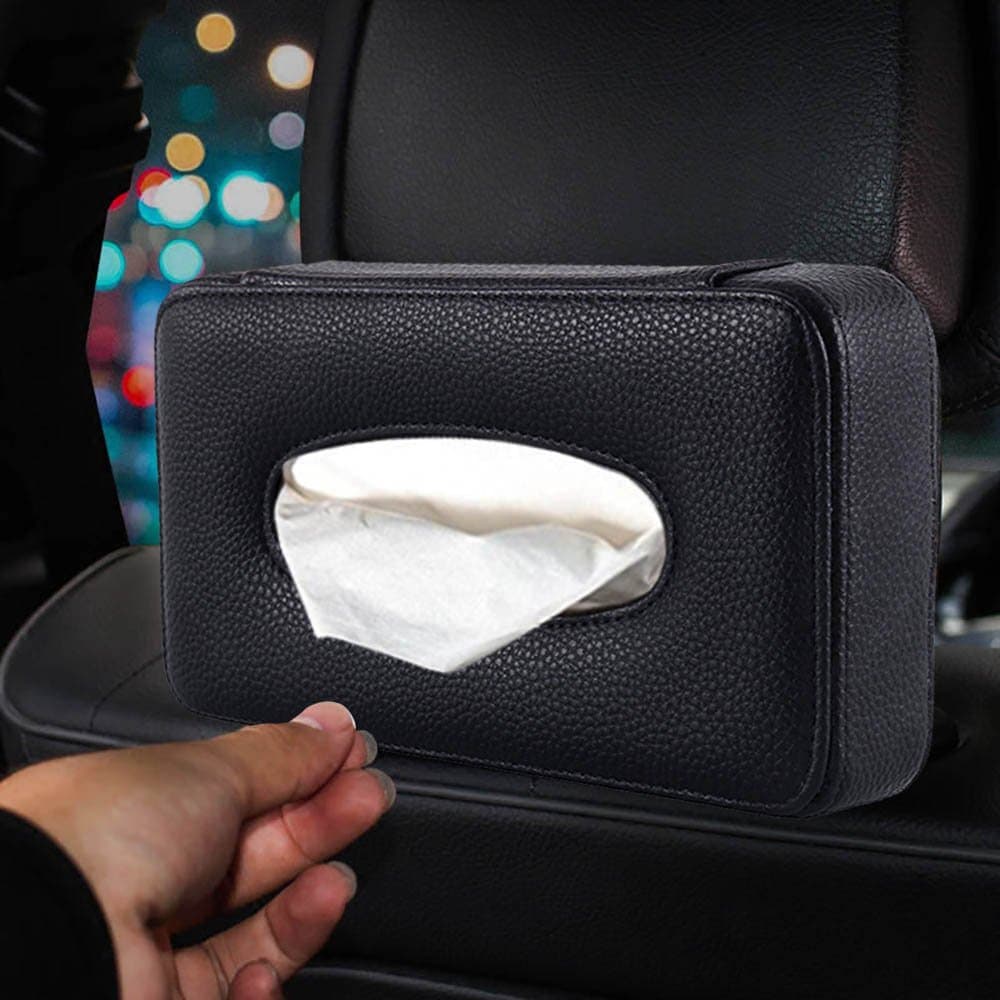 Scorpiuse Leather Car Tissue Holder Back Seat Headrest Paper Hanging Case for Car & Truck Decoration