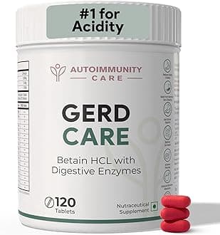- GERD Care – Betaine HCL with Pepsin & Enzymes | Supports Low Stomach Acid, Acid Reflux & Heartburn Relief | Acidity & Bloating Relief, Acidity Tablet for Acid Reflux & Heartburn Relief | 120 Tabs