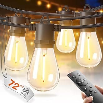 addlon 72FT(2-Pack*36FT) LED Outdoor String Lights with 24 Edison Vintage Shatterproof Bulbs, Commercial Grade Patio Lights, IP65 Waterproof for Balcony, Backyard and Garden, Warm White