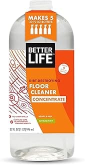 Better Life Floor Cleaner Concentrate- Liquid Multipurpose Cleaner for Wood, Tile, Laminate, Vinyl, Bamboo - Citrus Mint 32oz