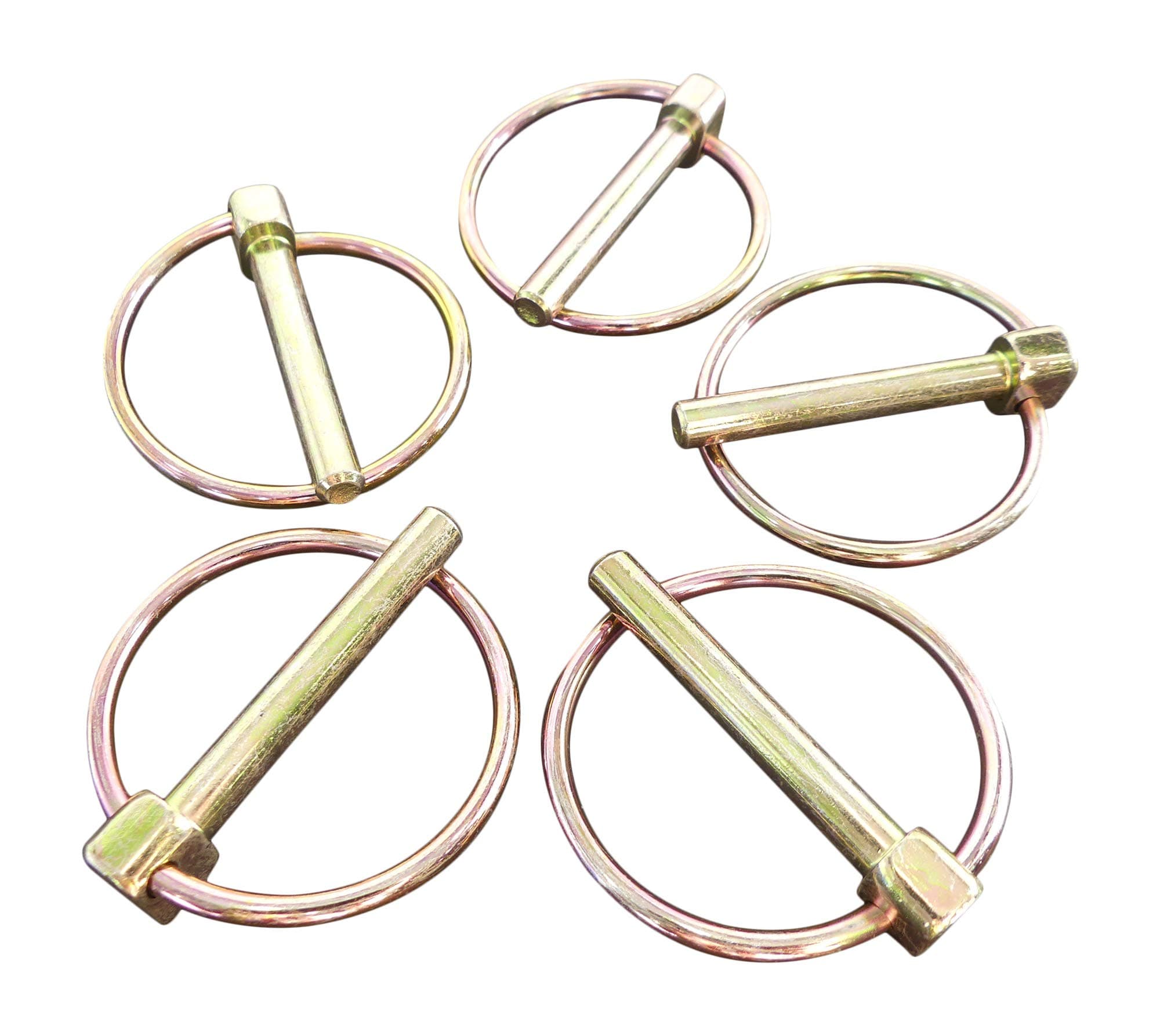 Tech Team#00848, Linchpin 1/4" Dia x 1 1/2” Long, 3-Point Hitch Pins, Secure Axles, Replace R-Clips, Quick-Release, 5 pcs.