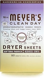 CLEAN DAY Dryer Sheets, Fabric Softener, Reduces Static, Infused with Essential Oils, Compassion Flower, 80 Count