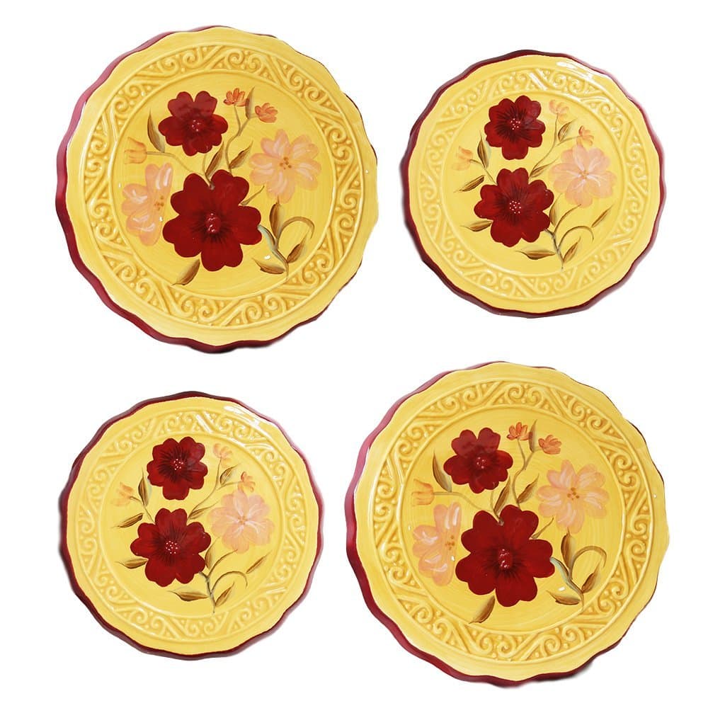 Hand Painted Ceramic, Tuscany Kitchen, 4pc Stove Cover Set, 2 of 8" and 10" 84655 by ACK