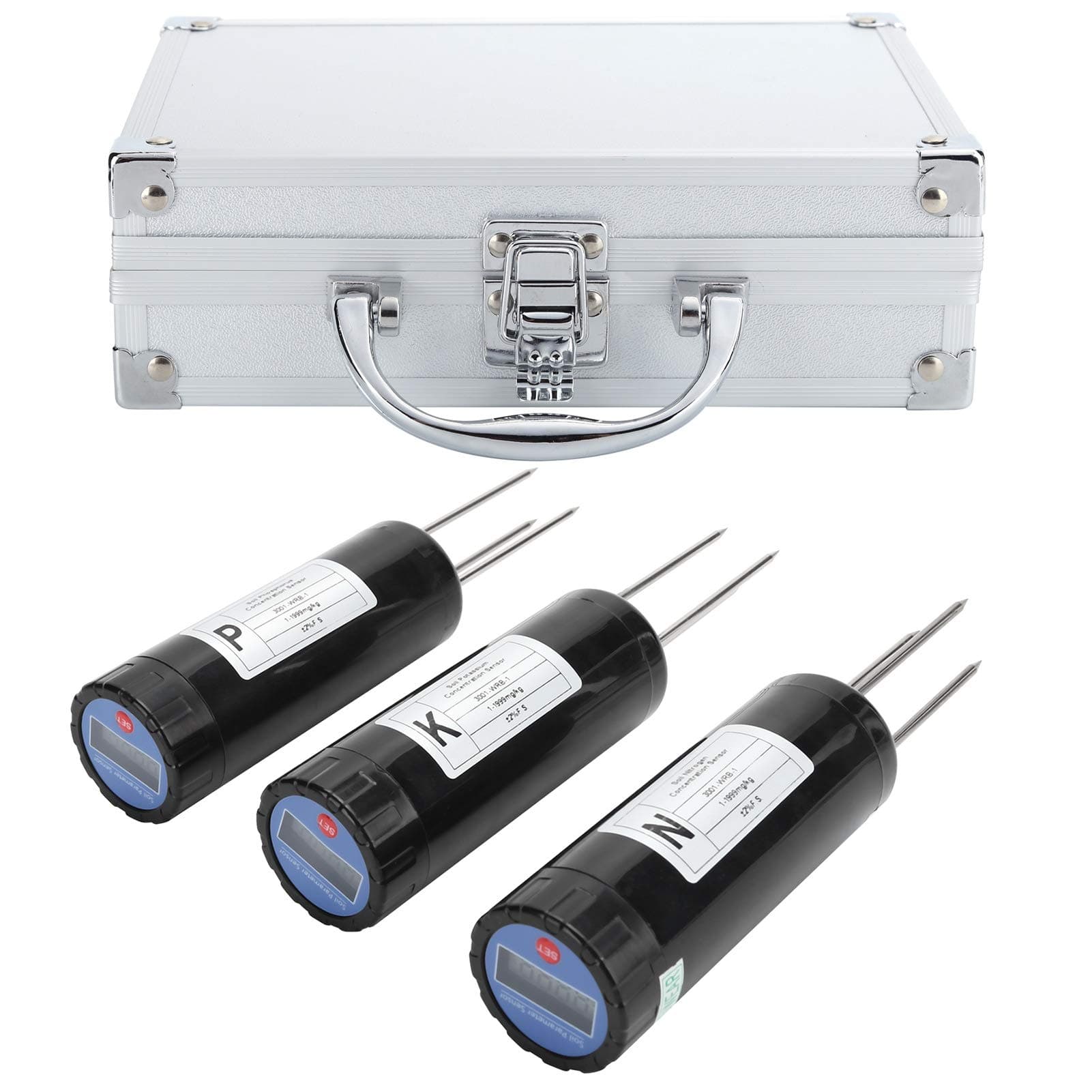 Soil NPK Sensor - Intelligent Soil Detector Meter Portable Soil Tester Soil Fertilizer Detector Gardening Monitor Tool with LCD Display for Potted Plants Vegetables Garden Lawn Farm