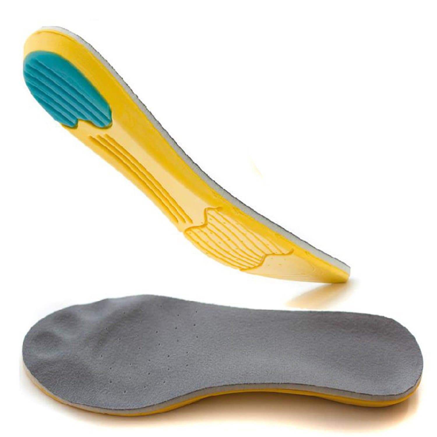 WHX Memory Foam Insoles Comfort Cushioning Foot Support Shoe Inserts for Men Women Plantar Fasciitis, Heel Spur & Foot Pain Relief (M:8-13/W:10-15)