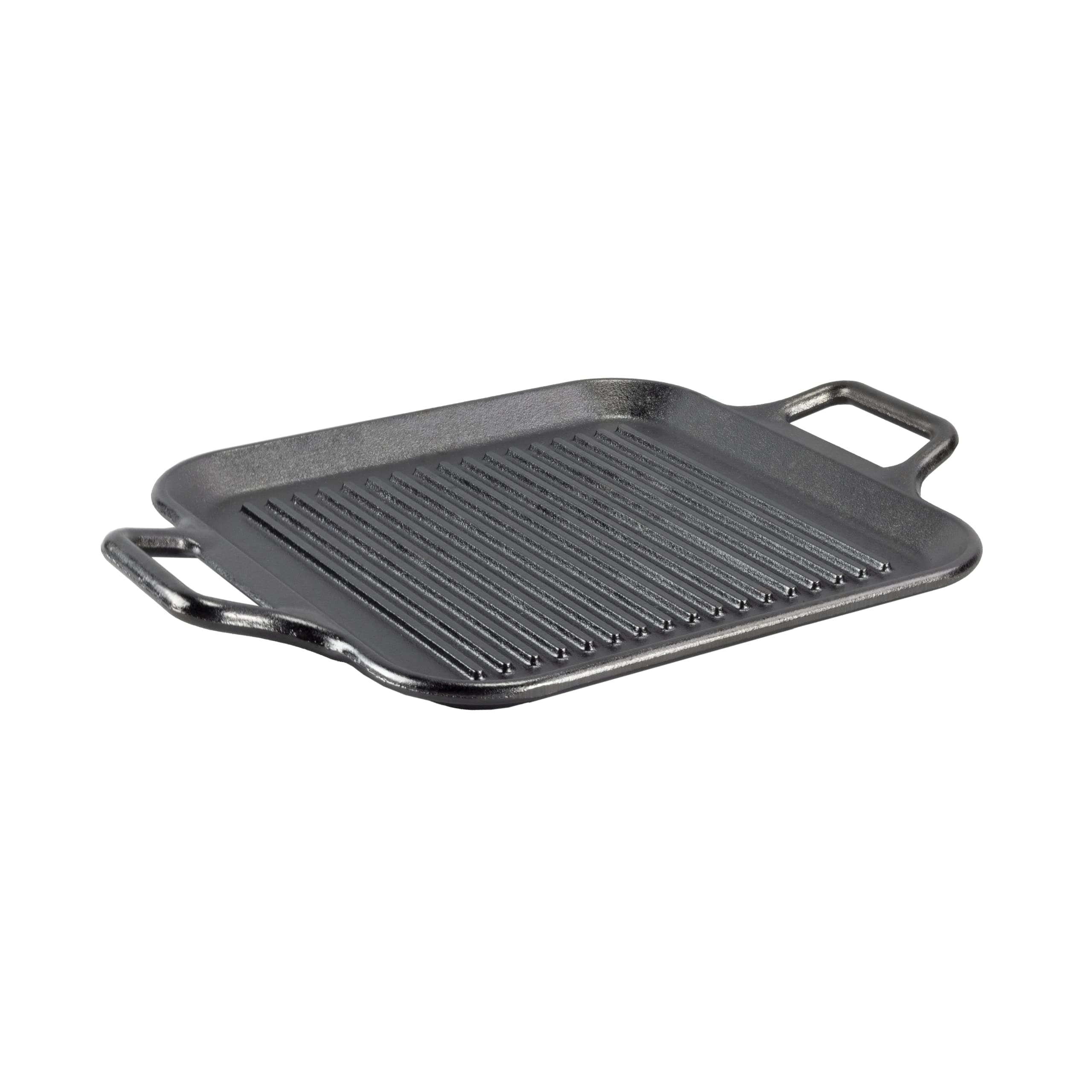 Bold 12 Inch Seasoned Cast Iron Grill Pan with Loop Handles; Design-Forward Cookware