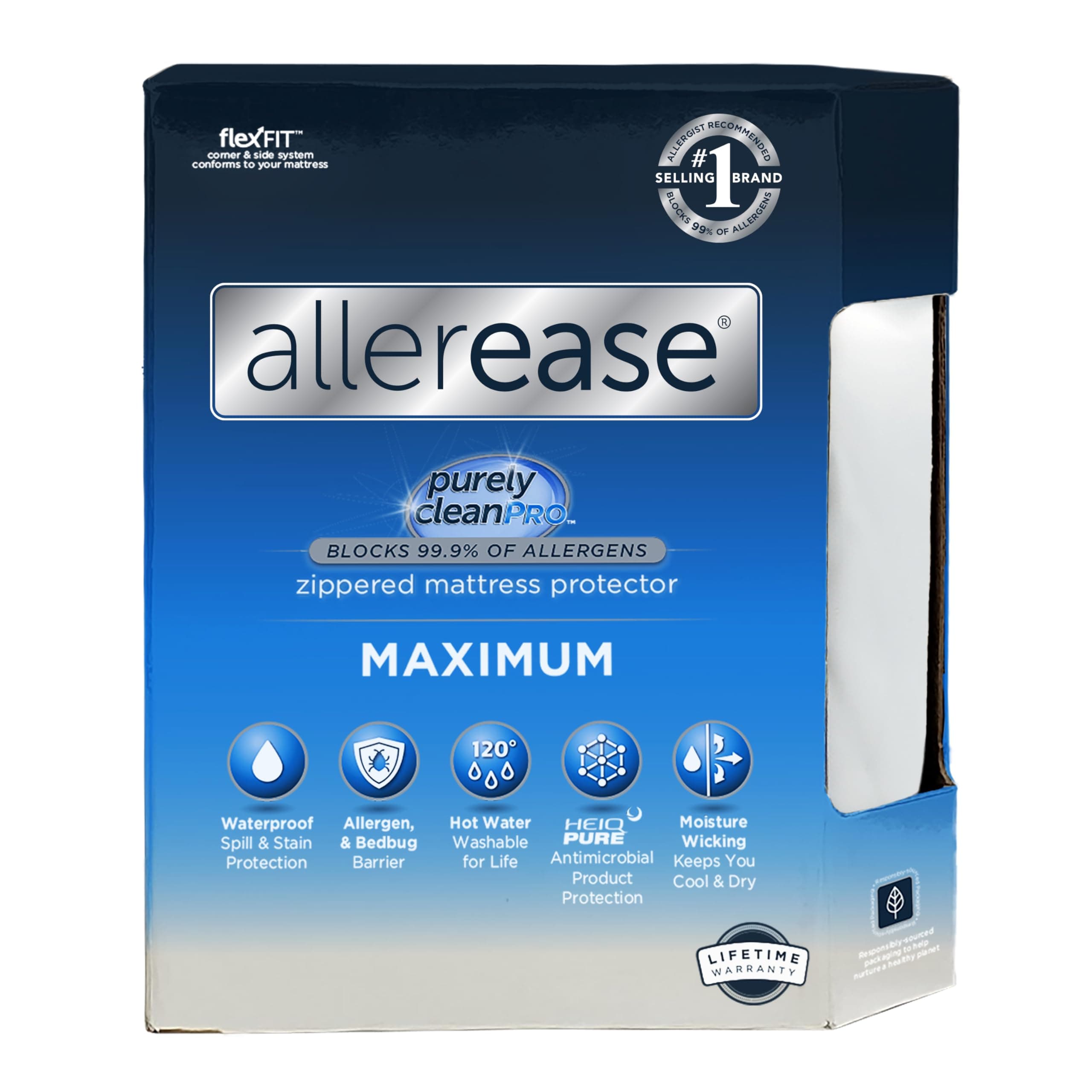 AllerEase Waterproof Mattress Protector, Maximum Allergy Mattress Protector, Full Mattress Cover