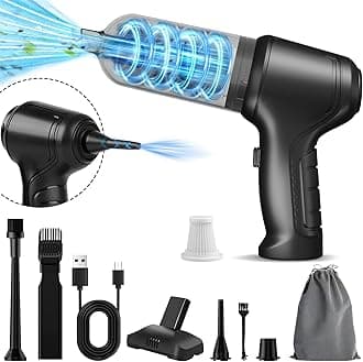 3-in-1 Cordless Handheld Car Vacuum Cleaner with 12000Pa High-Power Brushless Motor [4000mAh Battery, Fast USB-C Charging] Small Mini Vacuum Cleaner for Car, Home Cleaning – Black