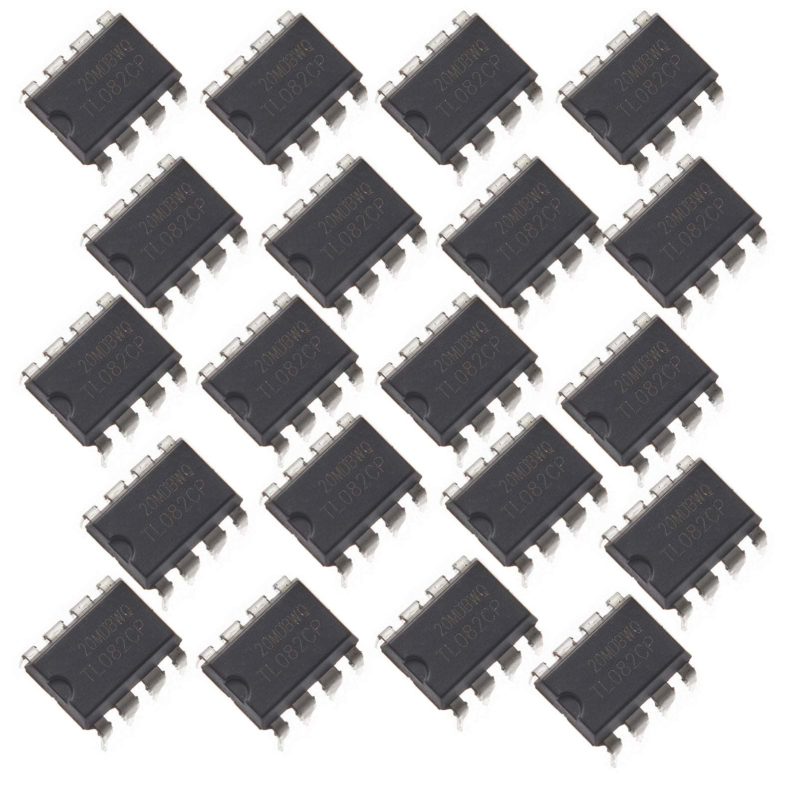 20pcs TL082 082 Linear Integrated Circuit General Purpose Dual J-FET Operational Amplifier，DIP-8