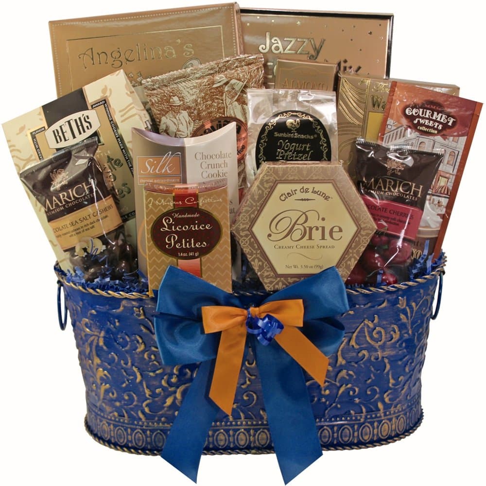 True Blue Gourmet Food Gift Basket (Candy Option)