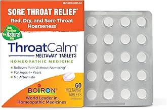 ThroatCalm Tablets for Pain Relief from Red, Dry, Scratchy, Sore Throats and Hoarseness - 60 Count