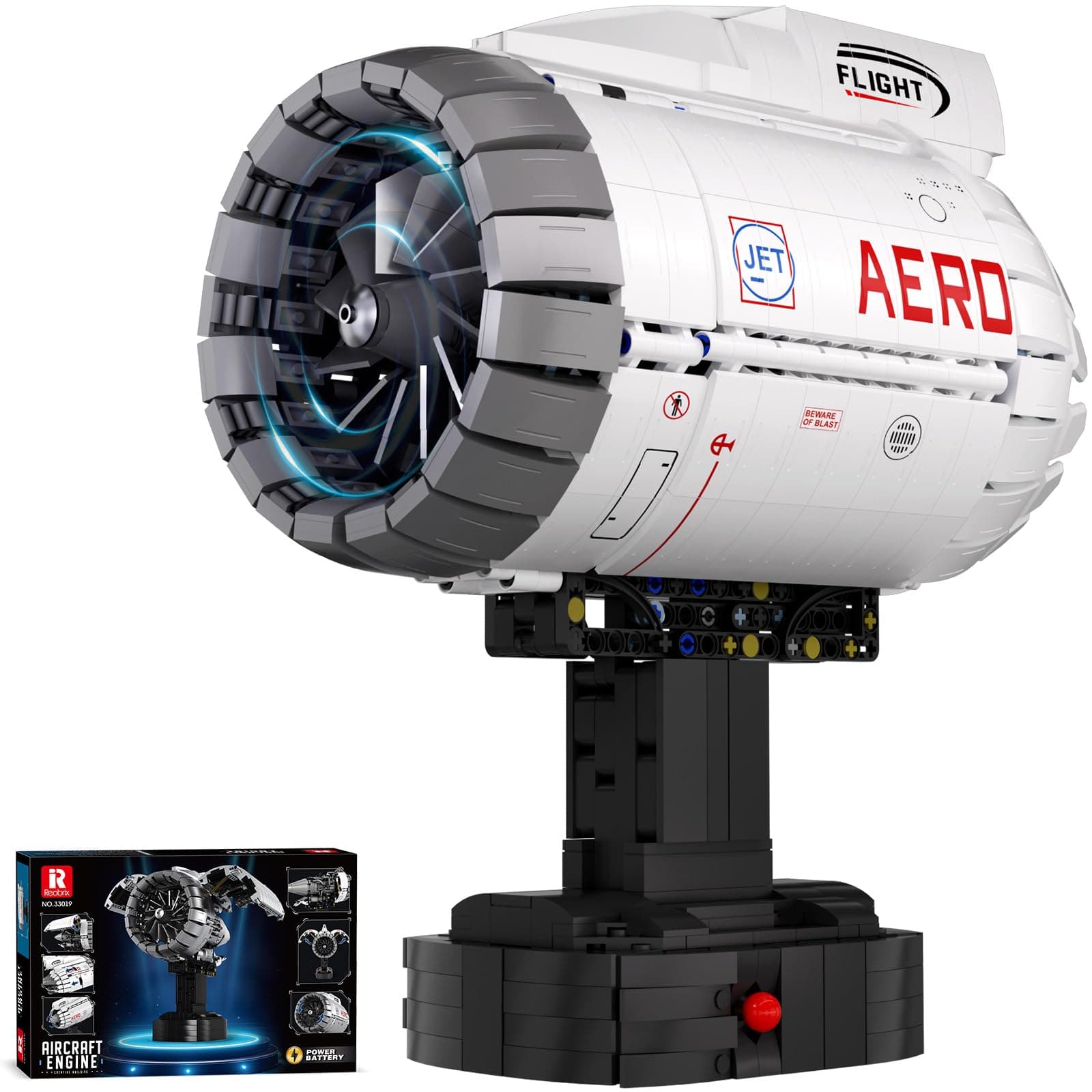 – Reobrix Aircraft Engine Building Toy Sets with Motor, Mechanical Jet Engine Fan Model Kit for Adults, 33019 STEM Plane Engineering Hobby Model Construction Building Toys for 14+ (1813 PCS)