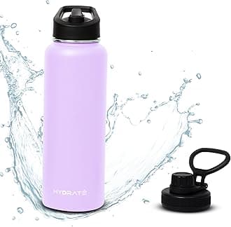 Hydrate 40 oz Water Bottle - Insulated Water Bottle - Leak Proof Water Bottles - Sports Plastic Refillable & Lightweight Water Bottles - Sleek Tech Cherry Blossom BPA Free Bottles - Water Flask