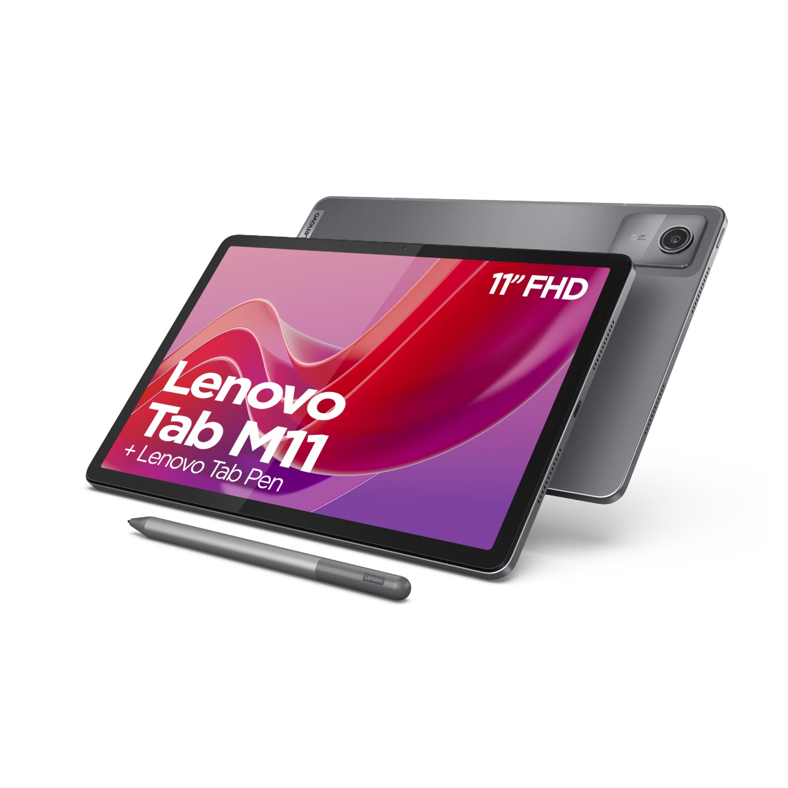 Lenovo Tab M11 Tablet | 11 Inch WUXGA Touch Display | MediaTek Helio G88 | 8GB RAM | 128GB SSD | Wi-Fi | Android 14 | Grey | Includes Tab Pen