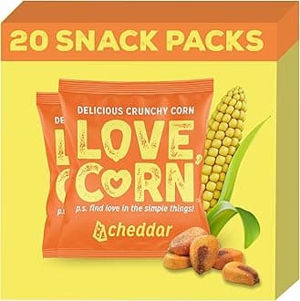Love Corn Cheezy 0.7Oz X 20 Bags - Delicious Crunchy Corn - Healthy Family Snacks - Gluten Free, Kosher, Non-GMO - Alternative to Chips, Nuts, Cookies & Pretzels - Perfect
