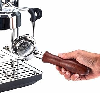Teyearlife58mm Bottomless Portafilter for E61, Flair 58, ECM, Rocket, Sanremo, Synesso, Slayer, VBM Espresso Machine Accessories Made of Stainless Steel and Solid wood