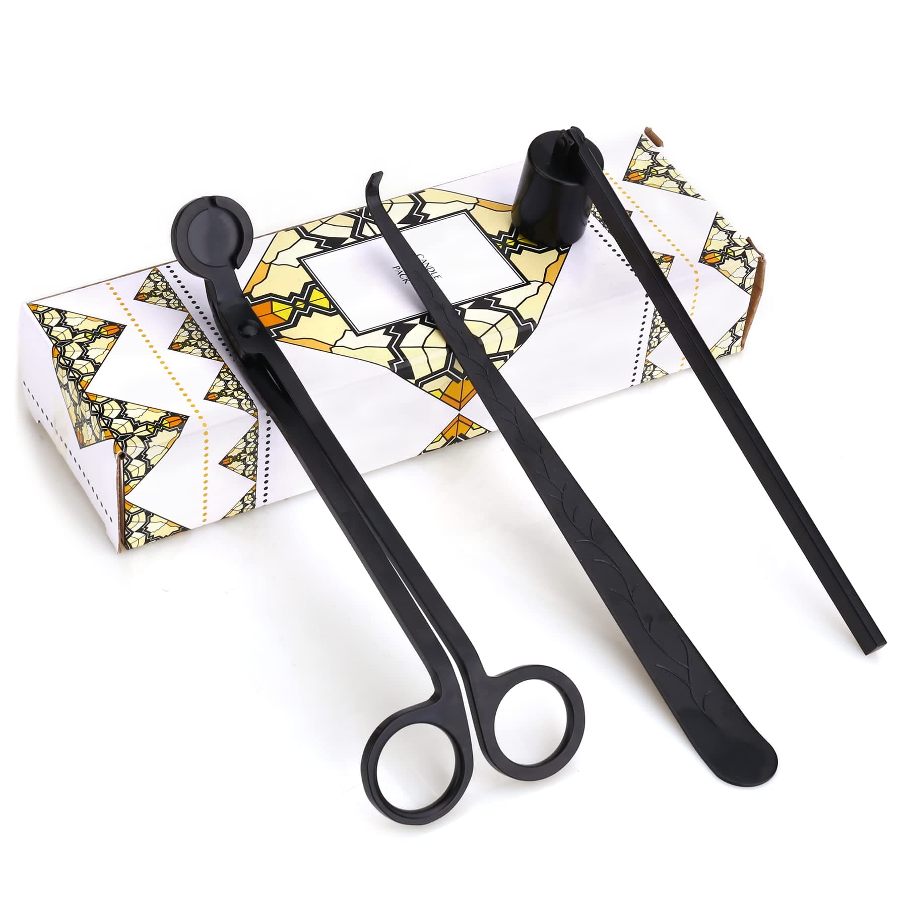 3 in 1 Candle Accessory Set,Candle Care Kit,Candle Wick Trimmer,Wick Dipper with Gift Packaging(Black)