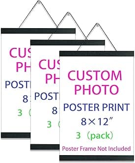 YK artwood Personalized Pictures to Canvas for Wall 8x12 inches,3 Pack, Custom Canvas Prints with Your Photos for Lovers Family,Pet