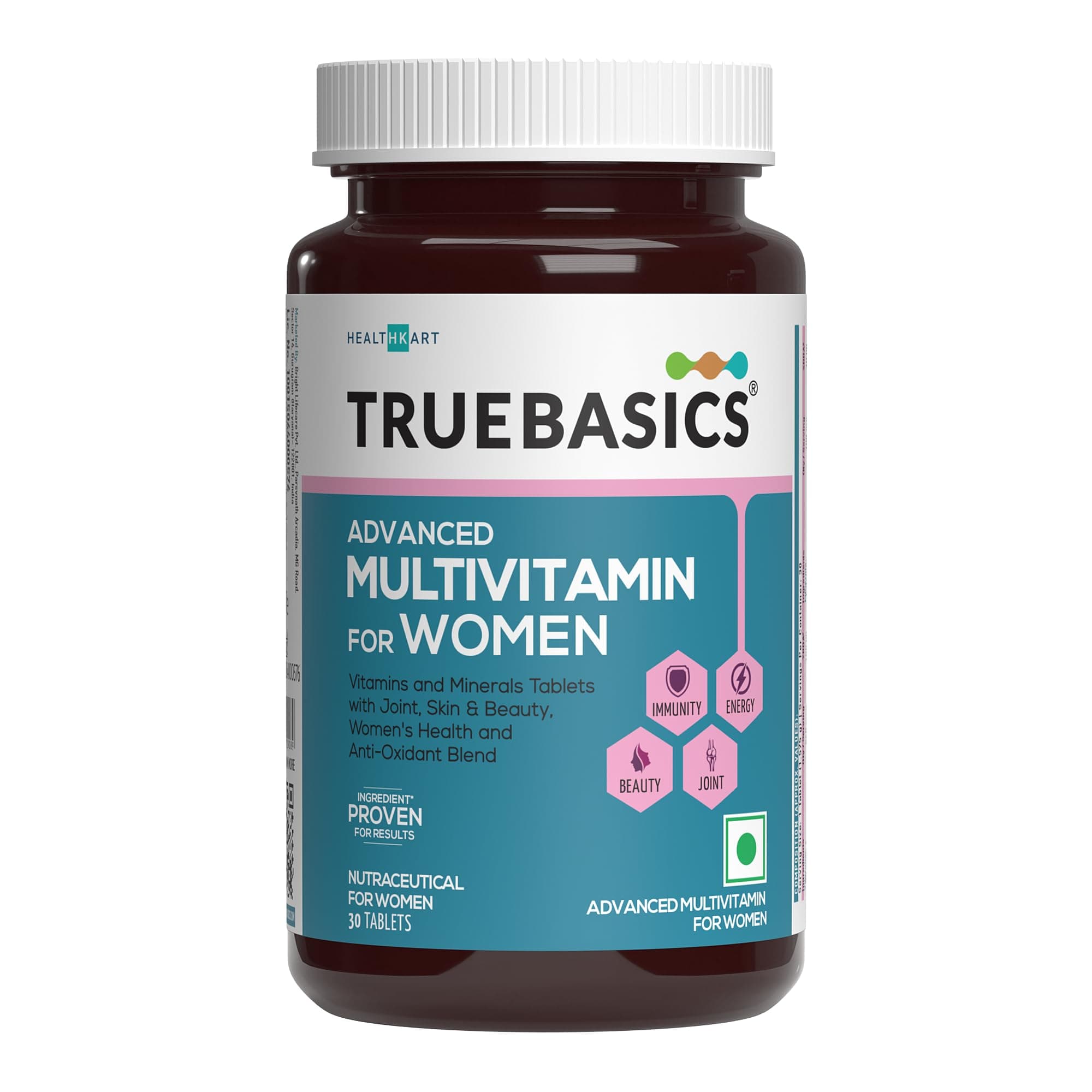 TrueBasics Advanced Multivitamin for Women (30 Tablets) | With Clinically Researched Ingredients | For Energy, Immunity and Joints, Maintains Hormonal Balance