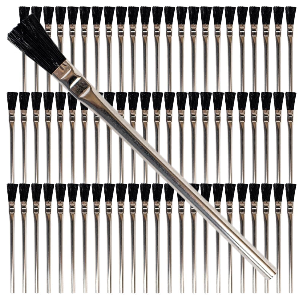 Acid Brushes 3/8" – Disposable Glue Brushes 72 Pack – Soldering Flux Brush for Woodworking Glue, Epoxy Resin, Crafts, Paint, Grease & Industrial Applications