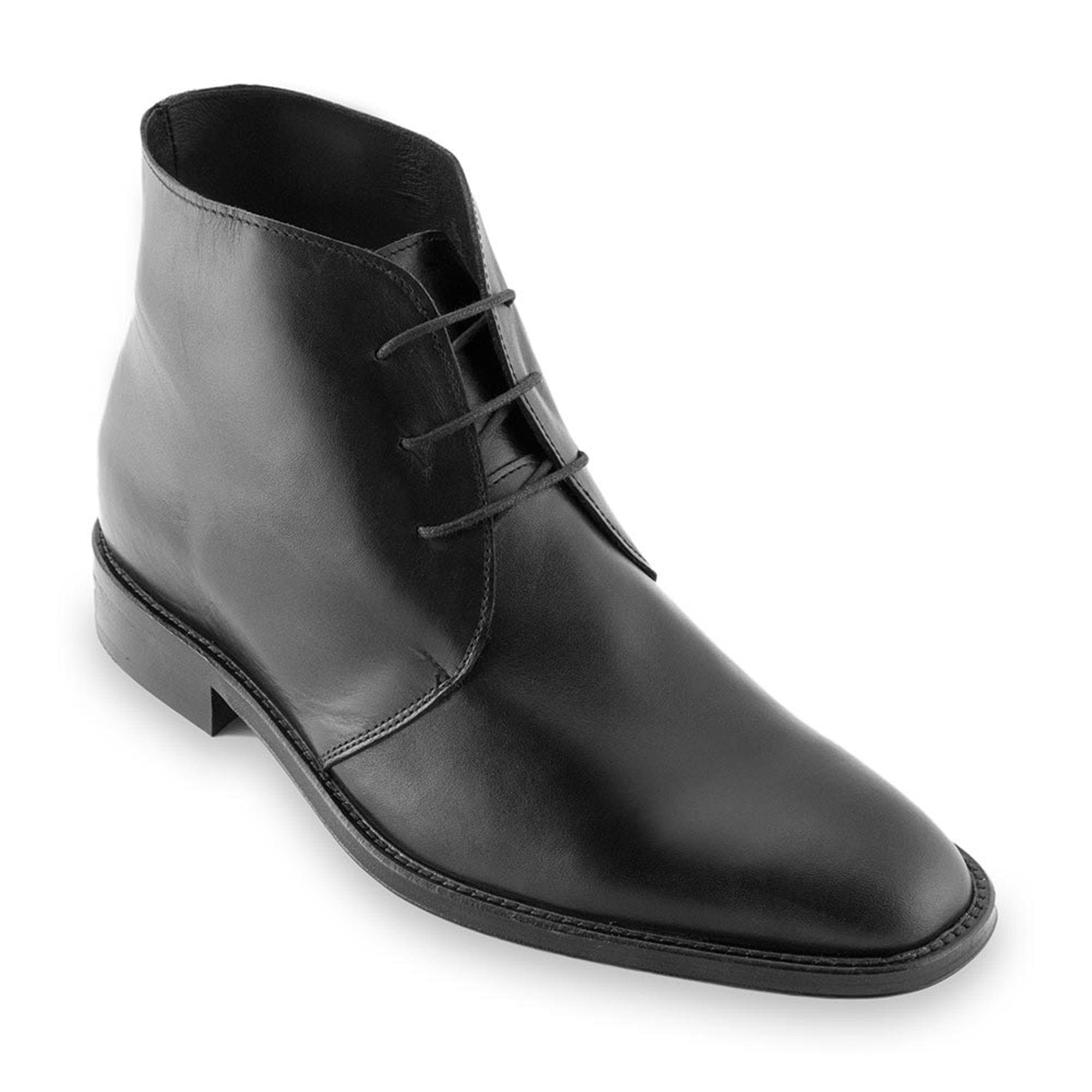 Elevator Shoes with Invisible Insole, Height Increasing Shoes for Men. Be Taller 2.75 inches / 7 cm. Model Lugano Black 43