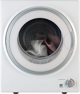CookologyCMVD25WH Mini Vented Tumble Dryer in White - 2.5kg Capacity - Table Top - Compact Design - Dial Heat Controls - 4 Drying Functions - 200 Minute Timer