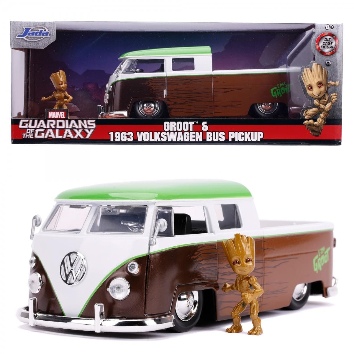 MARVEL GROOT 1963 BUS TRUCK 1:24, Multi-coloured