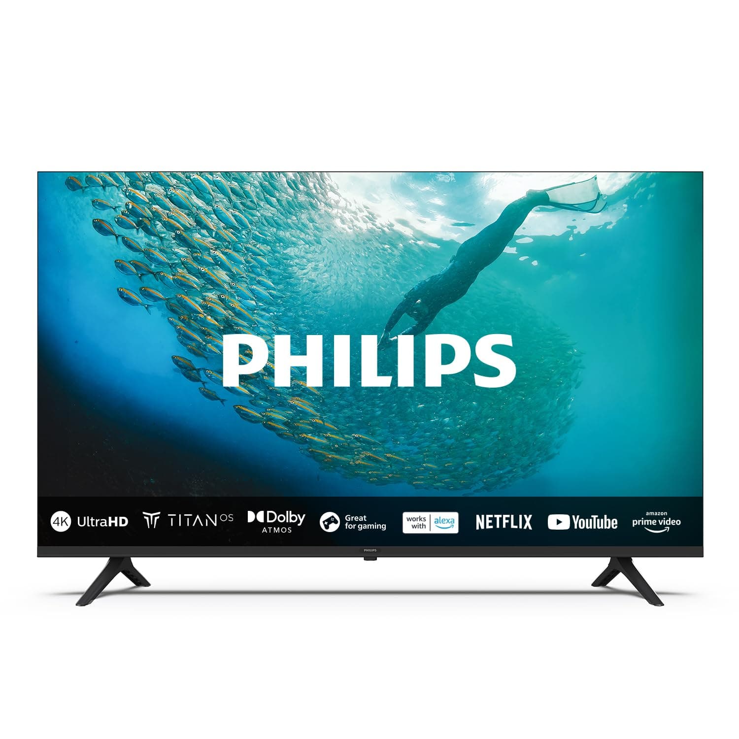 Philips 65PUS7009 4K LED Smart TV - 65 Inch Display with Pixel Precise Ultra HD Titan OS Platform and Dolby Atmos Sound, Works with Alexa and Google Voice Assistant - Black