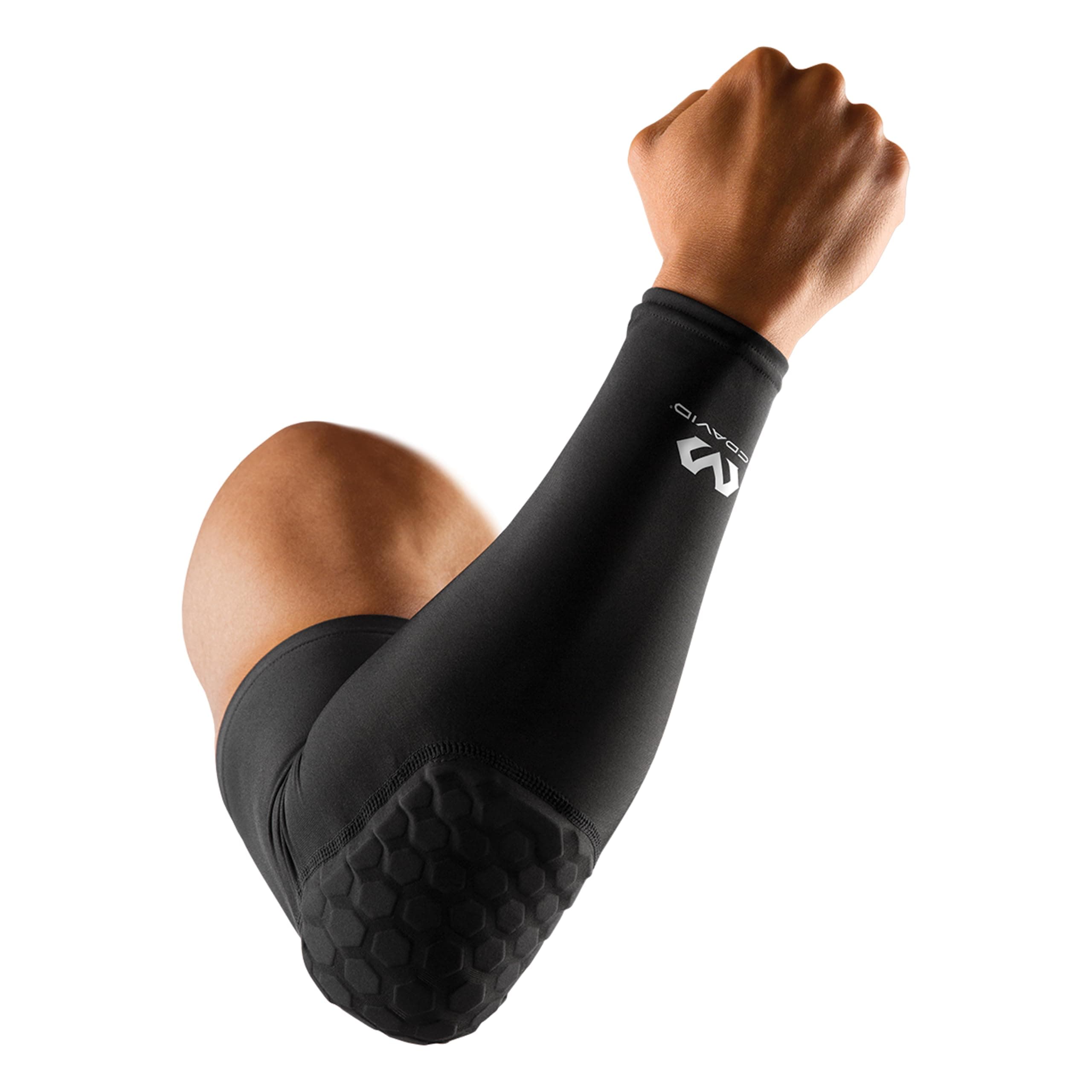 Mcdavid 6500 Hex Padded Arm Sleeve, Compression Arm Sleeve w/Elbow Pad for Football, Volleyball, Baseball Protection, Youth & Adult Sizes, Sold as Single Unit (1 Sleeve)