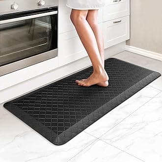 HappyTrends Kitchen Floor Mat – 3/4 Inch Thick Anti-Fatigue Kitchen Rug,Waterproof Non-Slip Kitchen Mats and Rugs Heavy Duty Ergonomic Comfort Rug for Kitchen,Office,Sink,Laundry,(17.3" x 39", Black)