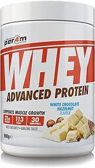 Whey Protein Powder | High Protein Shake for Muscle Growth & Recovery | Low Sugar Gym Supplement | Sports Nutrition Drink + Amino Acids (900g, White Chocolate Hazelnut)