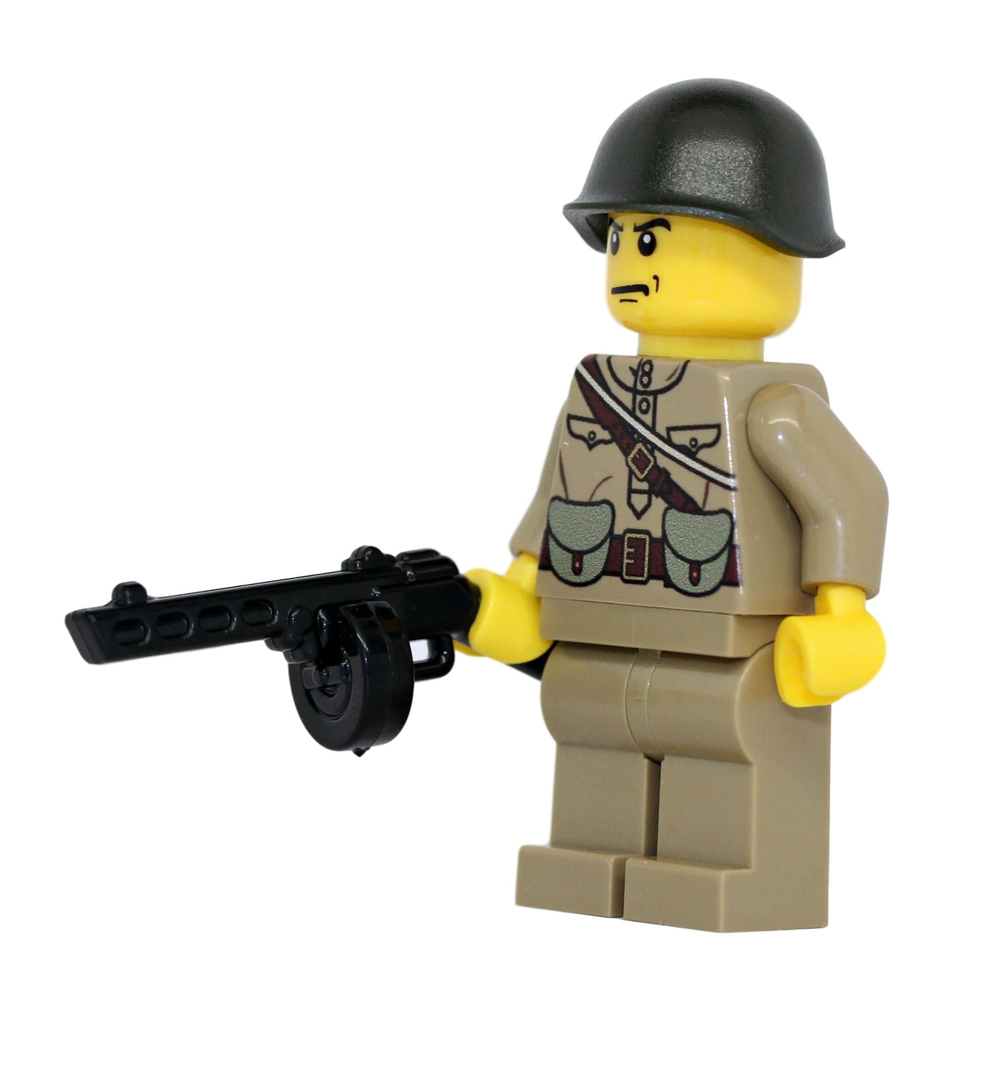 Modern Brick WarfareRussian WW2 Soldier PPSh Custom Minifigure