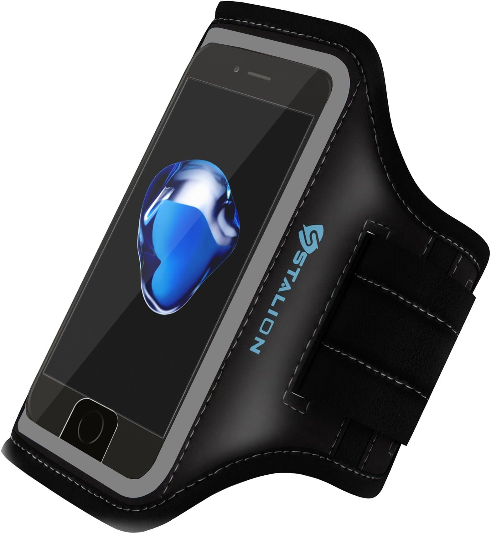 Stalion Sports Running Exercise Gym Armband for iPhone 7 iPhone 8 (Jet Black)