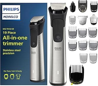 Philips Norelco Multigroom Series 7000, Mens Grooming Kit with Trimmer for Beard, Head, Hair, Body, Groin, and Face - NO Blade Oil Needed, MG7910/49
