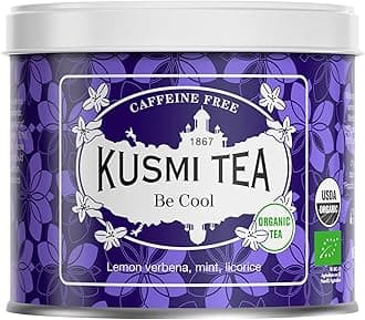 Kusmi Tea - Bio Infusion Be Cool - Herbal mix, Peppermint, Licorice and Apple - Bio Herbal Tea, Theine-free, in bulk - Metal Box 90g