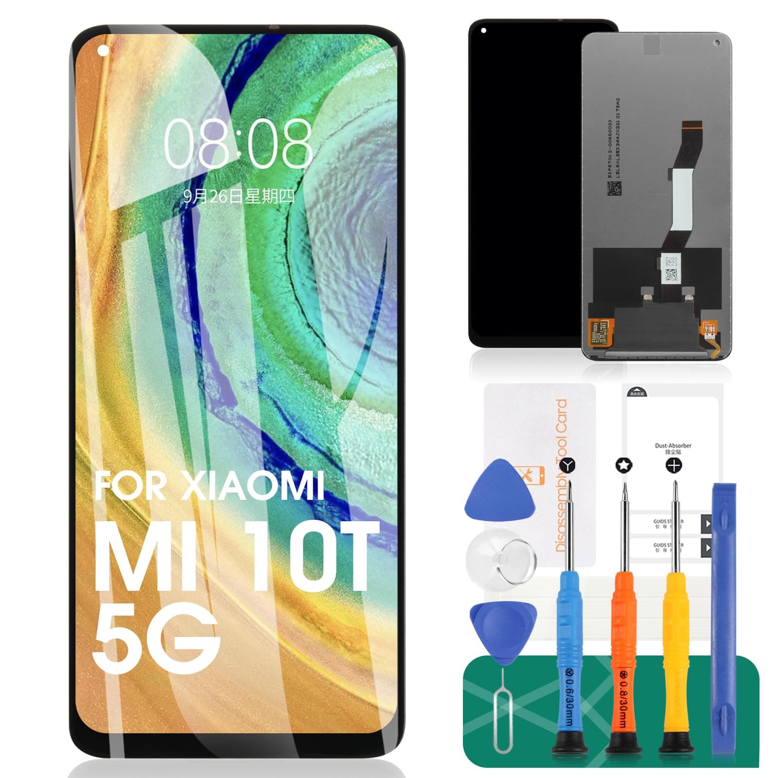 for Xiaomi Mi 10T 5G Screen Replacement for Xiaomi Mi 10T Pro 5G LCD Display Repair for Xiaomi Mi 10T 5G Touch Screen Digitizer Assembly Replacement(Not fit for Mi 10T Lite 5G)