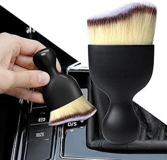 Ouzorp Car Interior Dust Brush - Soft Bristle Detailing Brush for Automotive Dashboard, Air Conditioner Vents, Leather, Computer - Scratch Free (TRI-Color)