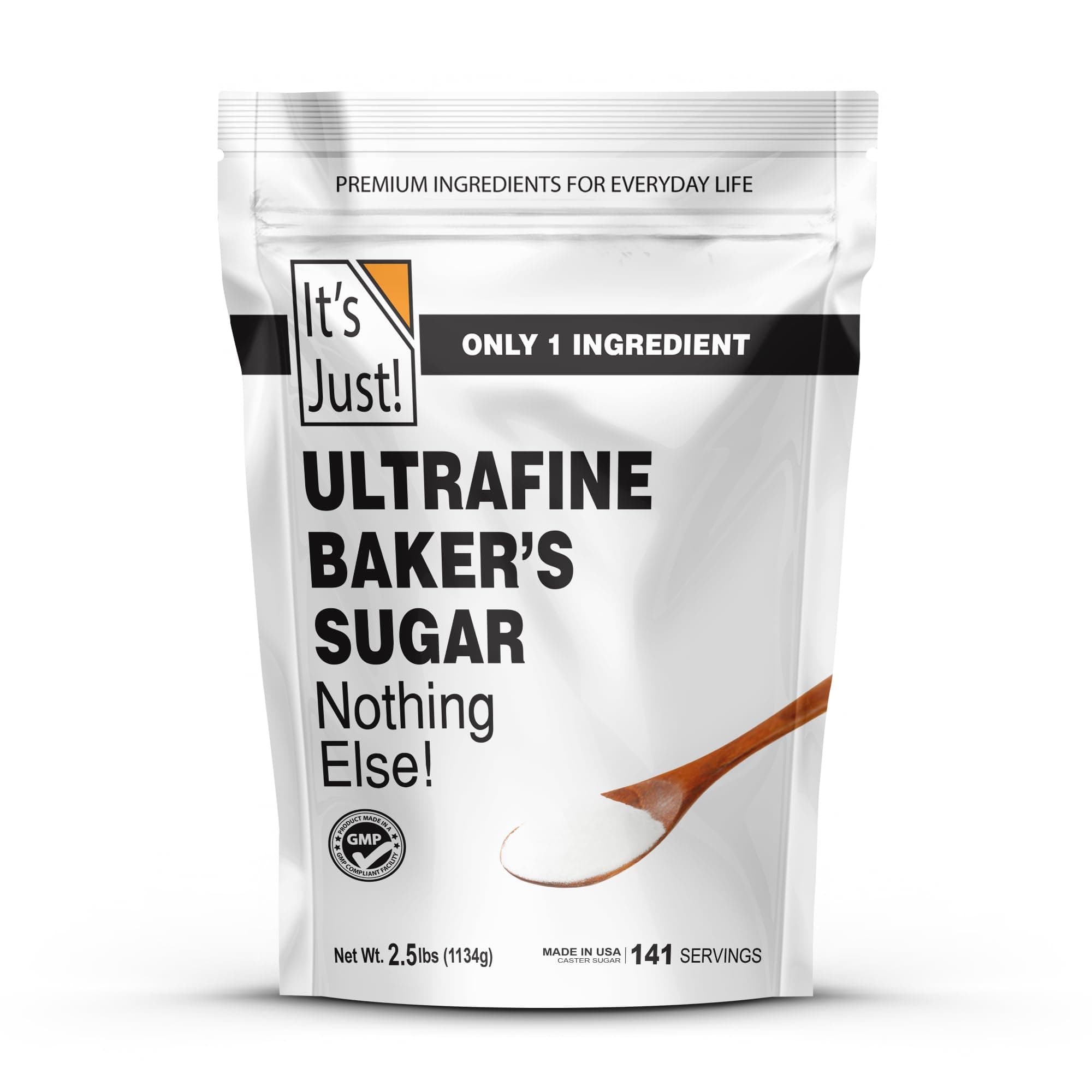 It's Just - Ultrafine Caster (Baking) Sugar, 2.5lbs, 100% Pure Cane Sugar, Made in USA