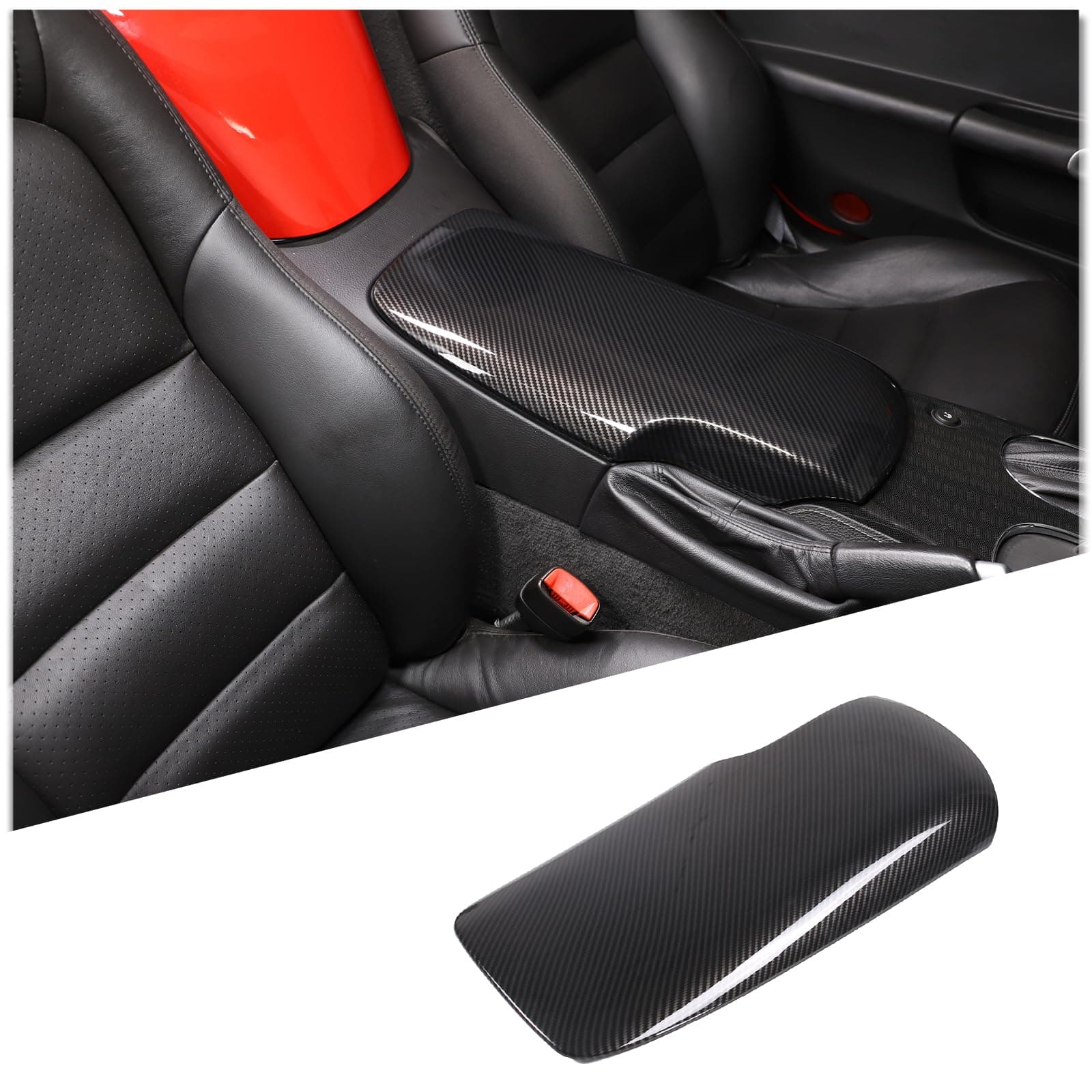 PIUGILH Car Armrest Center Console Pad Fit for Corvette C6 2005-2013 Accessories, Car Armrest Cover Center Console Cover Waterproof Armrest Seat Box Protector