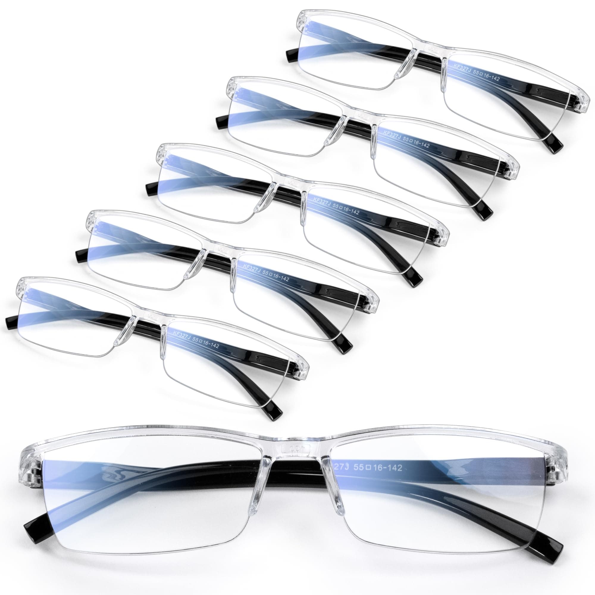 Gaoye 6 pack Executive Style Reading Glasses Men - Durable Readers with Blue Light Filtering - Comfortable Fit with TR90
