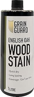 GRAIN GUARD Wood Stain | English Oak | 1 Litrel | Water-Based & Low Odour | Eco-Friendly and Non-Toxic | Interior Furniture Wood Stain | Easy Application | Quick Drying