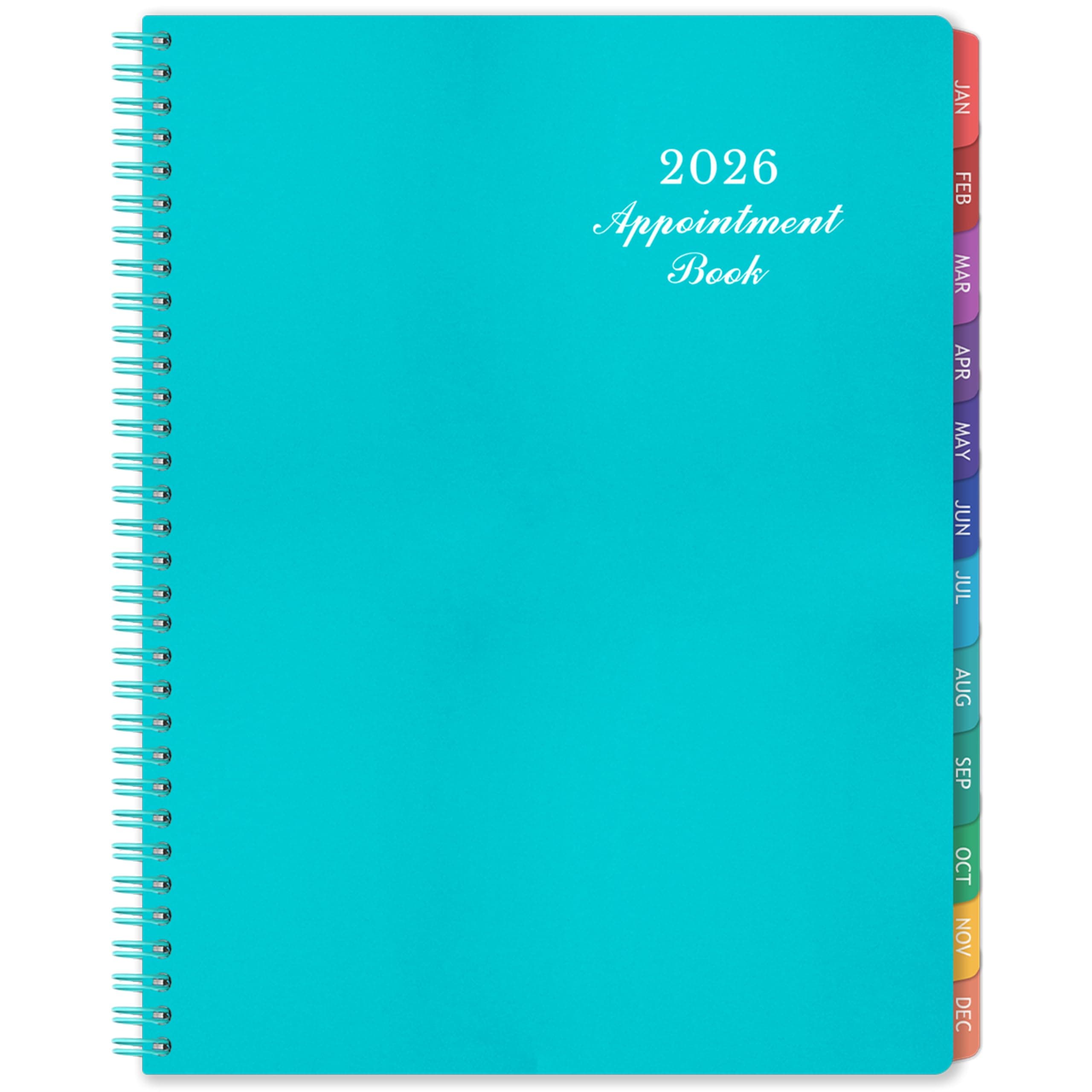 2026 Weekly Appointment Book & Planner - Daily Hourly Planner 2026, 9" x 11", January 2026 - December 2026, 30-Minute Interval, Lay - Flat, Spiral Binding, Thick Paper - Teal Green