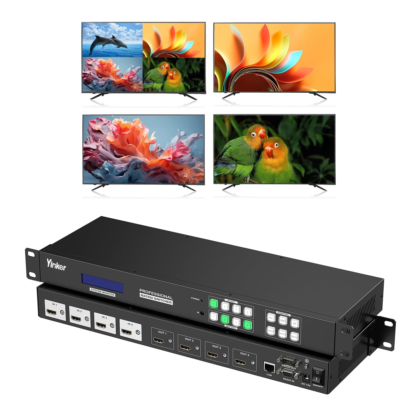 4K Rack Mount Matrix Video Wall Controller Multiviewer