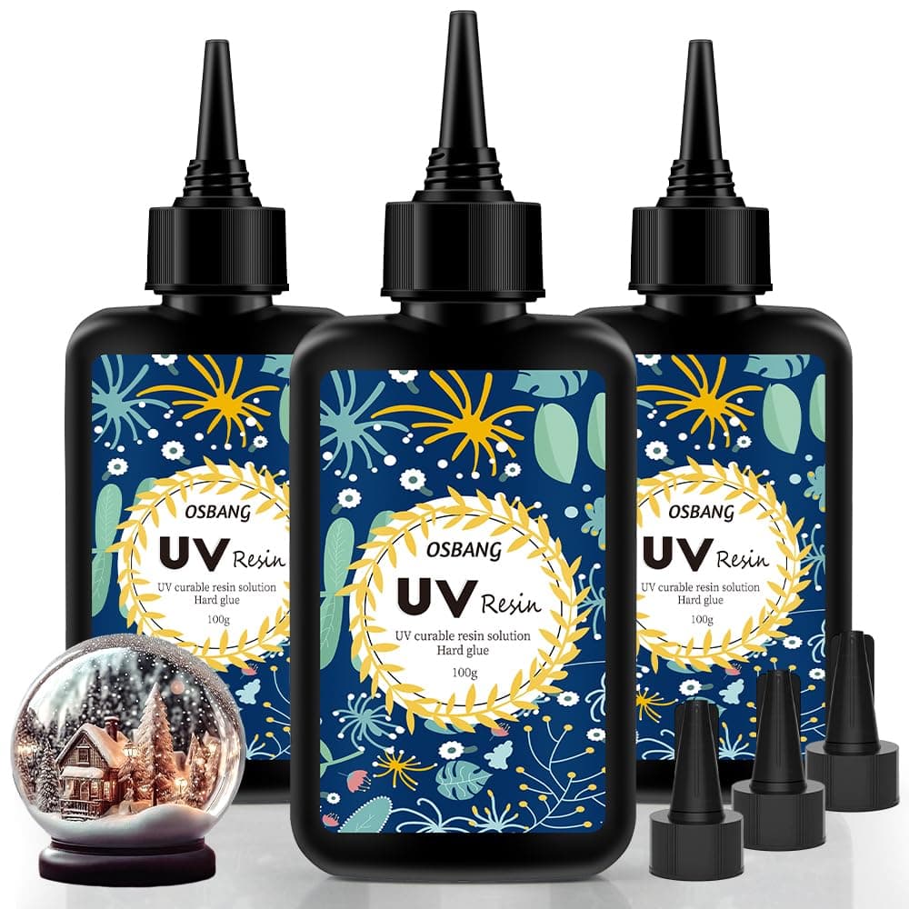 Crystal Clear Hard UV Resin Upgraded Formula Ultraviolet Fast Curing for Jewelry Making Craft Decoration, Hard Transparent Glue Solar Cure Sunlight Activated Resin Casting & Coating(300g)