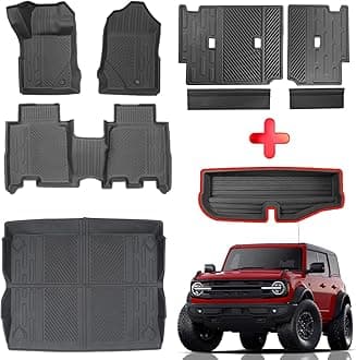 Interior Cover Mats for Ford Bronco Accessories 4-Door 2026,2021-2025 Floor Mats Rear Seat Back Cover and Cargo Liners with Trunk Lower Storage Mat（Not fit Bronco Sport）