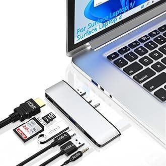 Surface Laptop 2 Accessories, Hub Docking Station with 4K HDMI, USB 3.0, USB 2.0, USB C, SD/TF Card Slot, 3.5mm Audio Port - Hub for Surface Laptop 1/2