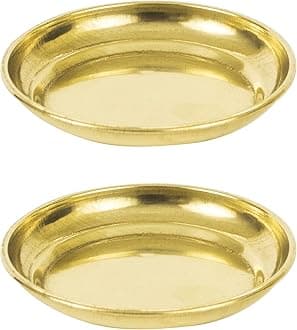 Traditional Brass Diya for Puja | Pooja Aarti | Arti Deepak Deepam Oil Lamp for Home Temple Puja Articles Decor Gifts- Micro Plate (2)