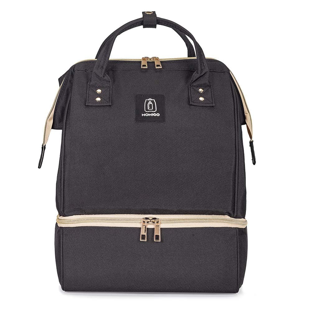 Breast Pump Backpack - Cooler and Moistureproof Bag Double Layer for Mother Outdoor Working Backpack with USB Charging Port, Large (Black)